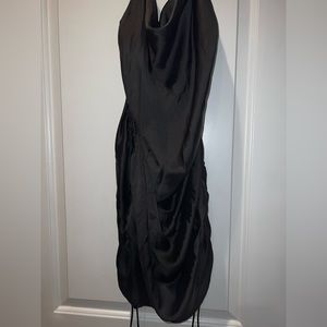 Black Zara slip dress with drawstring ties xxxl